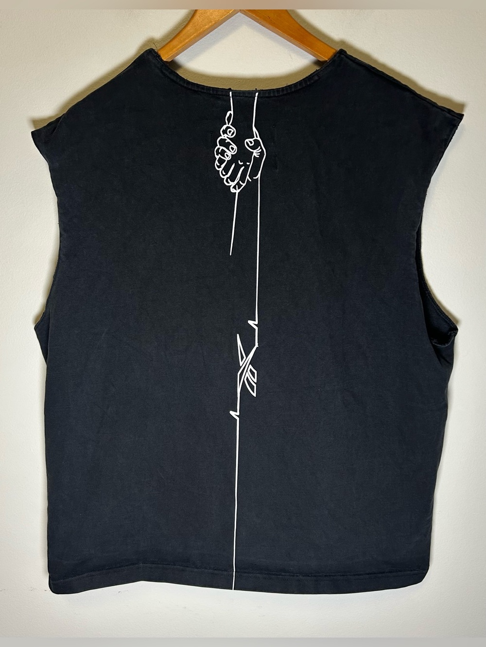 Pyer Moss x Reebok Classic Men’s Tank Shirt XL Black Raw Edge UZGD Hands Logo